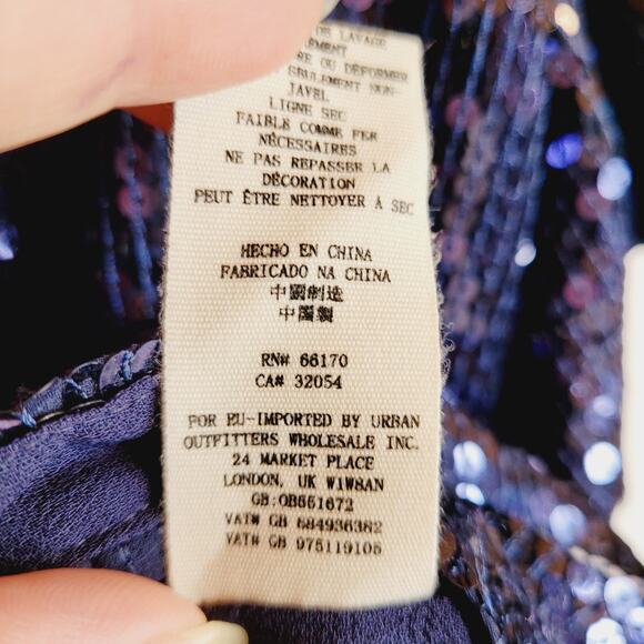 Free People Night Fever blue all over sequin top size medium Retro Glam Holiday - Picture 10 of 12